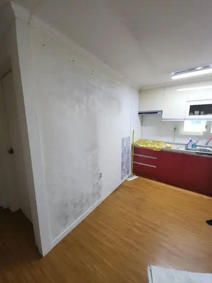 냉장고빌트인장 철거 — 장을 걷어낸 벽 전체